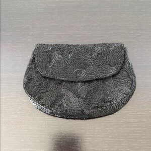 Vintage Black Beaded Belt Bag